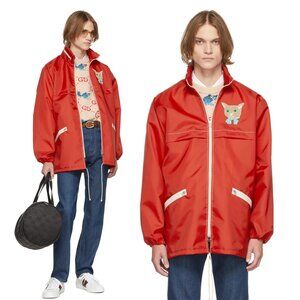 GUCCI JACKET MENS FLAME MIX CAT EMBROIDERED SHELL HIDDEN HOOD sz XXXL